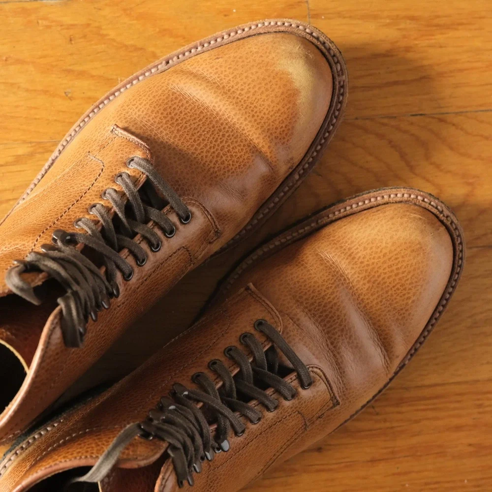 Alden for J.Crew Country Calfskin Plain Toe Boots Tan Pebble Grain 10.5 D D4816H